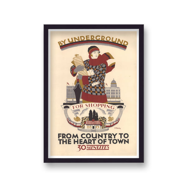 Vintage London Transport By Underground For Shopping Print
