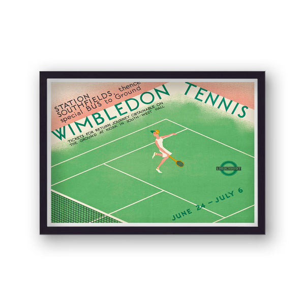 Vintage London Transport Wimbledon Tennis Southfields No4 Print