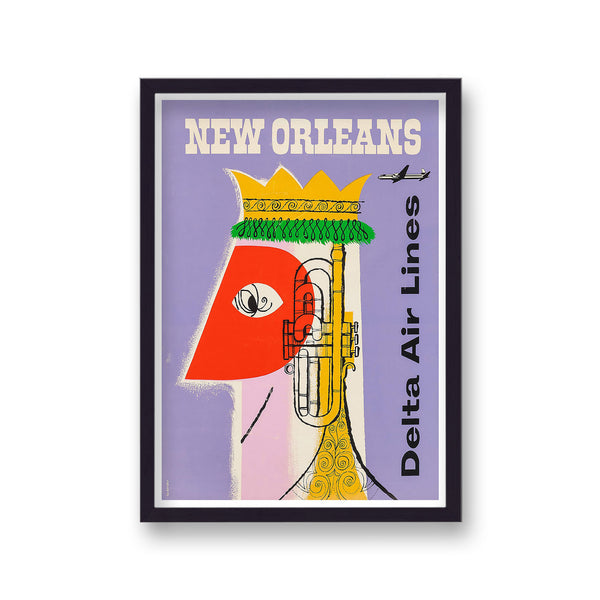 Delta Airlines New Orleans Vintage Travel Print
