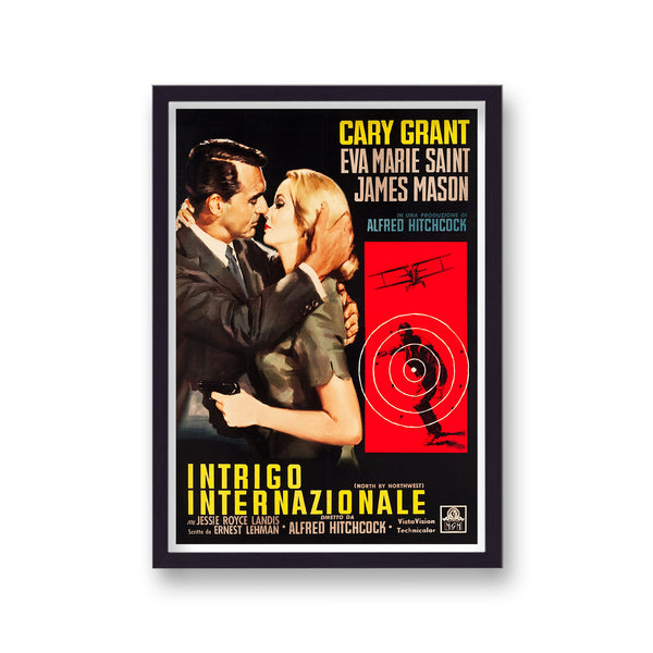 Vintage Italian Movie Poster Hitchcock's North By Northwest
