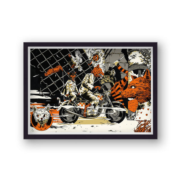 Movie Art Print Fantastic Mr Fox Motorbike