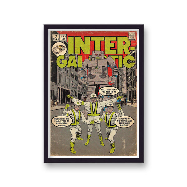Vintage Music Print Intergalactic Comic Book