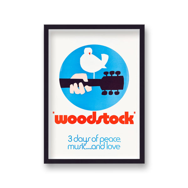 Vintage Music Print Woodstock 3 Days Of Peace, Music & Love