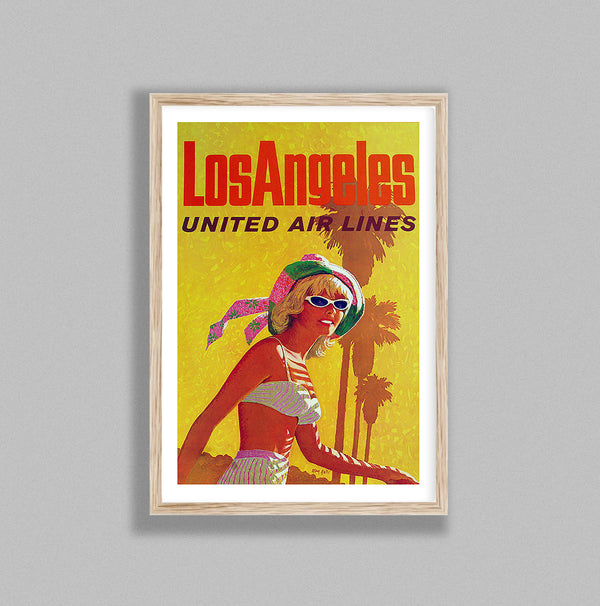 Vintage Travel Poster La United Airlines