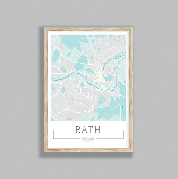 City Location Ordnance Map Typography Blue Bath