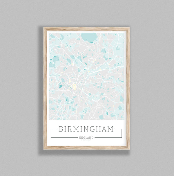 City Location Ordnance Map Typography Blue Birmingham
