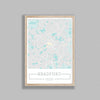 City Location Ordnance Map Typography Blue Bradford