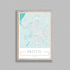 City Location Ordnance Map Typography Blue Bristol