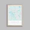 City Location Ordnance Map Typography Blue Cambridge