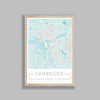City Location Ordnance Map Typography Blue Cambridge