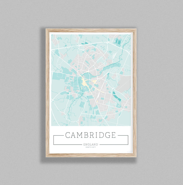 City Location Ordnance Map Typography Blue Cambridge