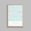 City Location Ordnance Map Typography Blue Glasgow