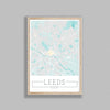 City Location Ordnance Map Typography Blue Leeds