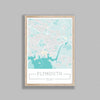 City Location Ordnance Map Typography Blue Plymouth