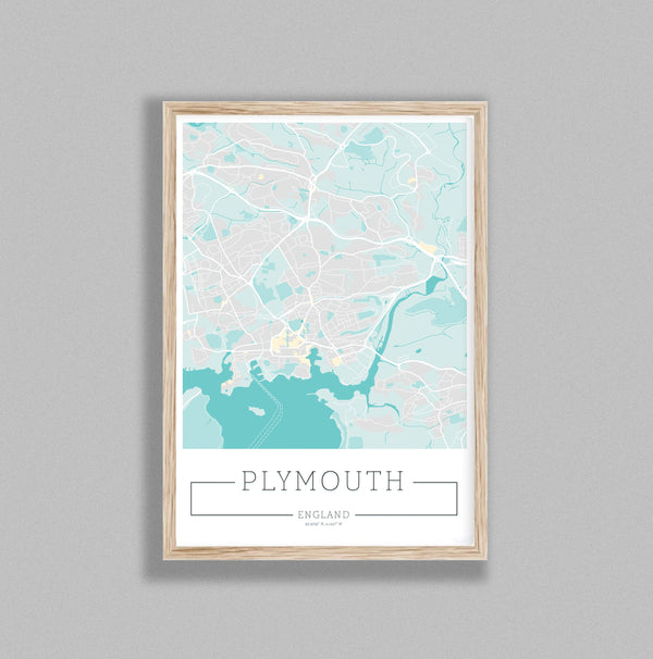 City Location Ordnance Map Typography Blue Plymouth