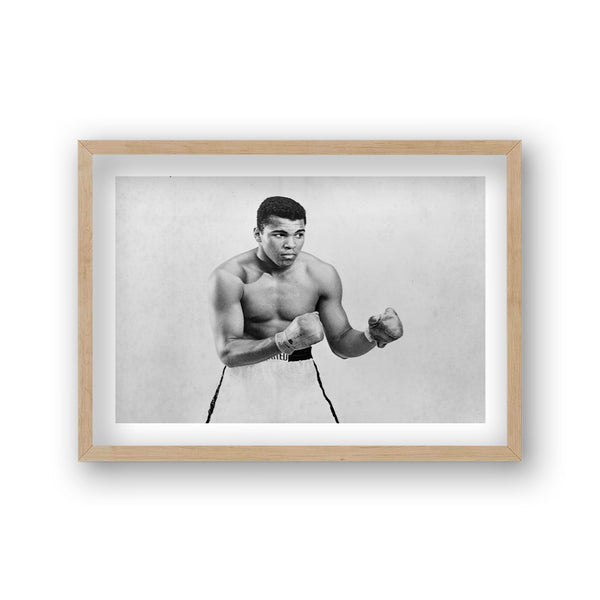 A Young Ali In Fight Pose For Publicity Shot Vintage Icon Print