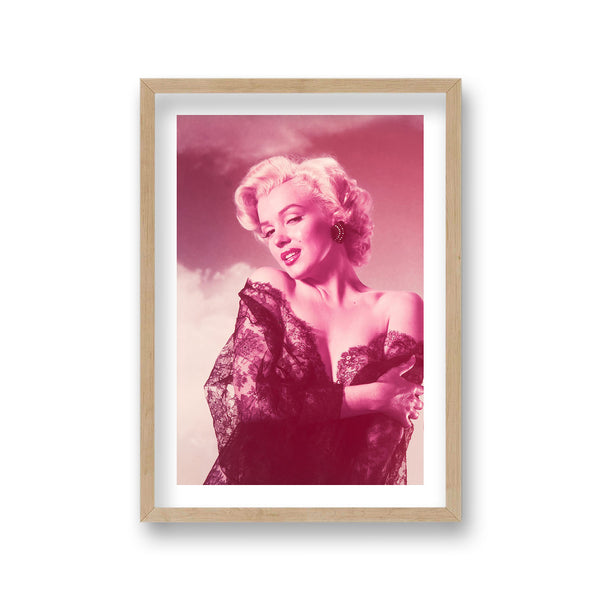 Marilyn Monroe Pop Art Style Double Portrait Wearing Black Lace Off The Shoulder Dress Vintage Icon Print