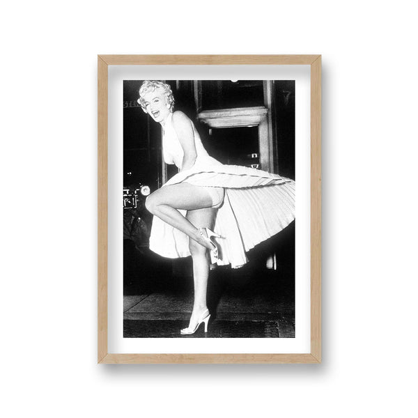 Marilyn Monroe In Iconic White Dress Moment Seven Year Itch 1955 Vintage Icon Print