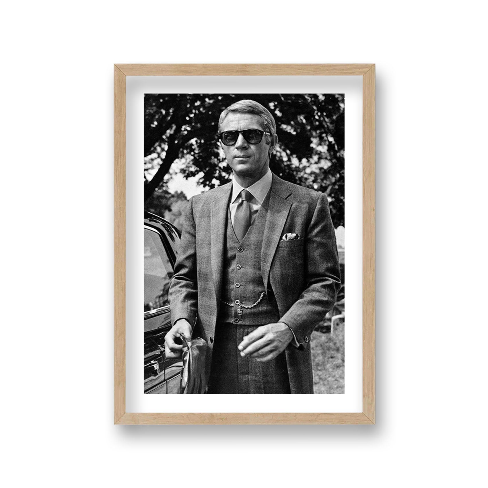 Steve Mc Queen Three Piece Suit Wearing Persol Sunglasses