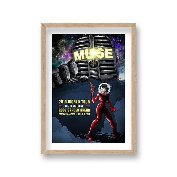 Muse Live Portland Oregon Vintage Music Poster
