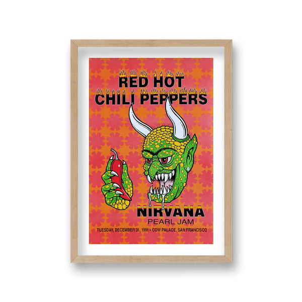 Red Hot Chili Pepper Nirvana Pearl Jam Vintage Concert Poster