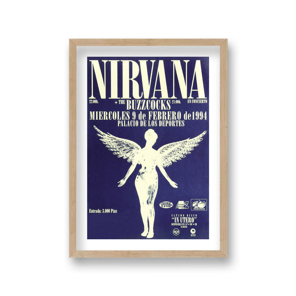 Nirvana Buzzcocks Vintage Concert Poster Spanish