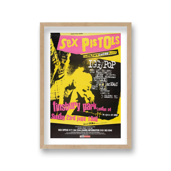 The Sex Pistols Finsbury Park 1996 Vintage Music Poster