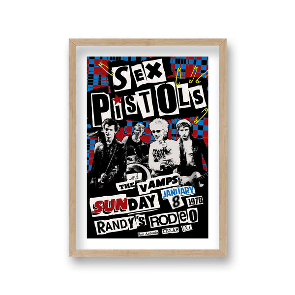 The Sex Pistols Live In Texas Vintage Music Poster