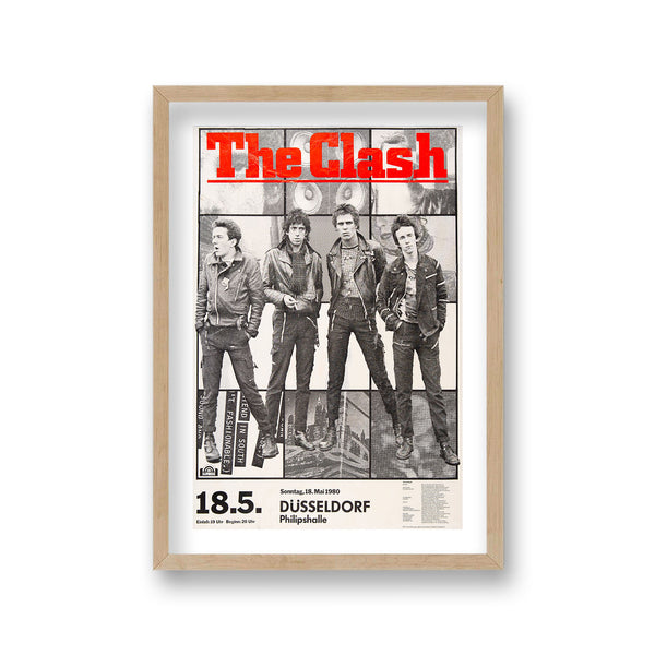 The Clash Live In Dusseldorf Vintage Music Poster
