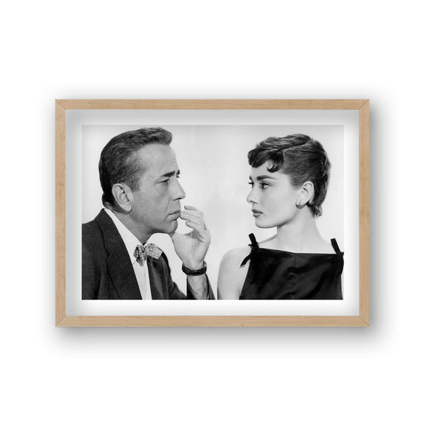 Audrey Hepburn Humphrey Bogart In Scene From Sabrina 1954 Vintage Icon Print