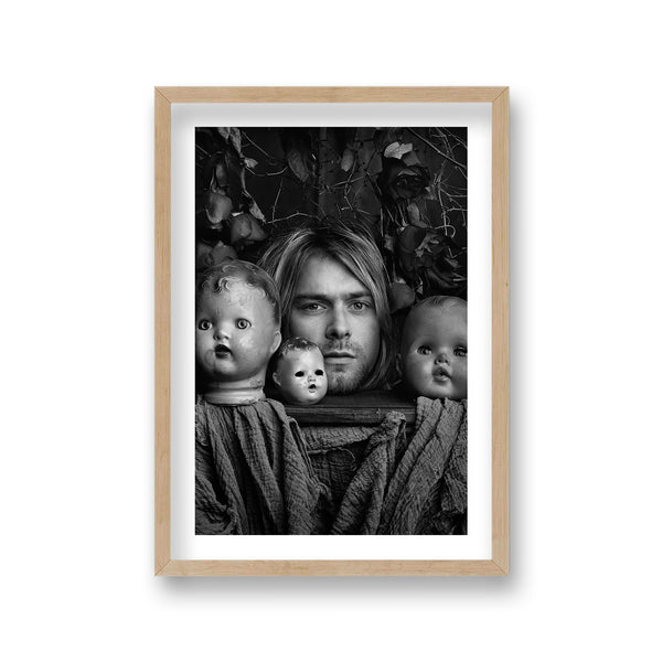 Kurt Cobain Nirvana Publicity Shot With Dolls Heads Vintage Icon Print