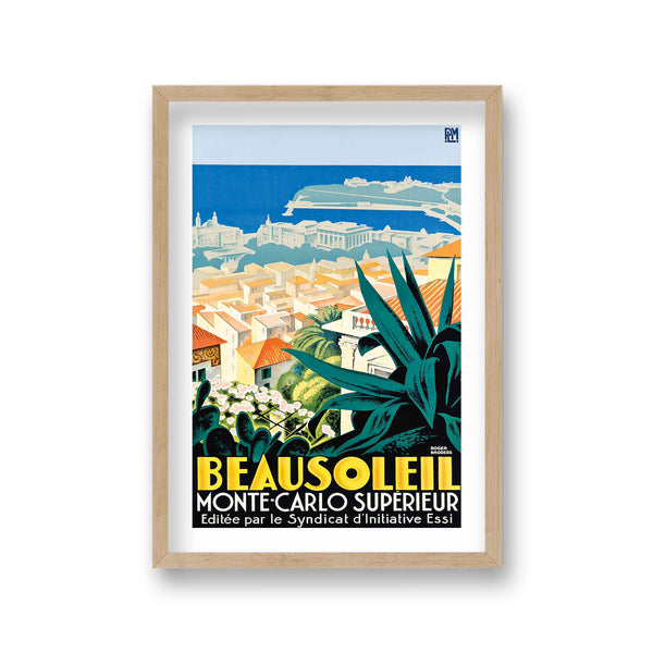 Monte Carlo Beausoleil Graphic Vintage Travel Poster