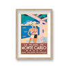 La Plage De Monte Carlo Art Deco Graphic Vintage Travel Print