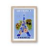Air France Eiffel Tower Graphic France Vintage Travel Print