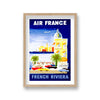 Air France French Riviera Coastal Buildings And Cars Vintage Travel Print