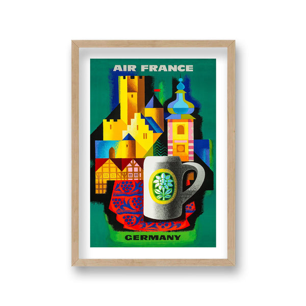 Air France Germany Graphic Beer Stein Green Background