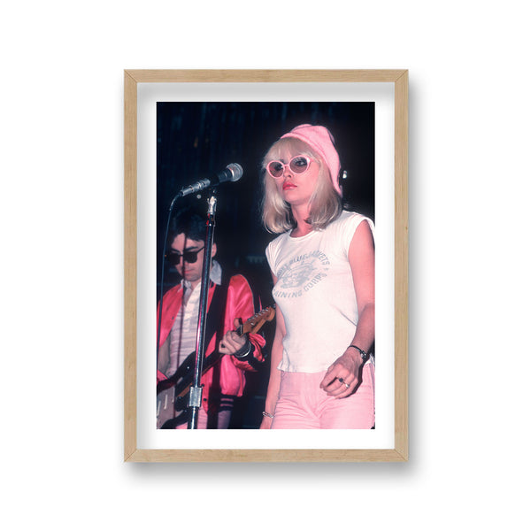 Debbie Harry Live On Stage With Blondie Pink Beret Pink Shades Pink Trousers