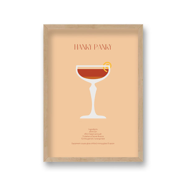 Cocktail Art Print Hanky Panky Borderless