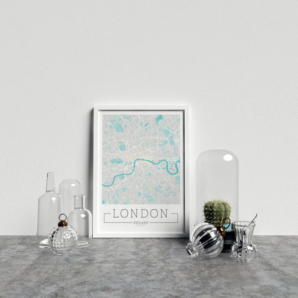 City Location Ordnance Map Typography Blue London