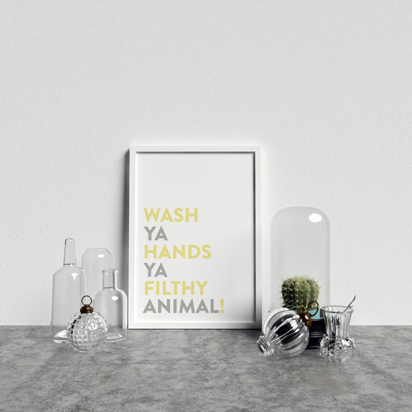 Typography Wash Ya Hands V1 Y&G