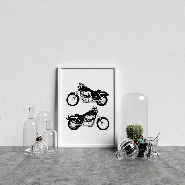 Cool Motorbikes On White Background