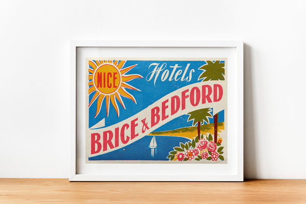 Retro Sign Brice & Bedford Hotels Nice France