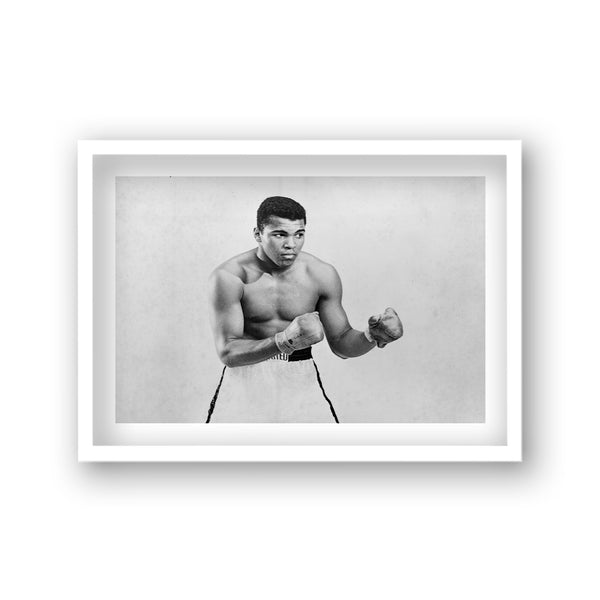 A Young Ali In Fight Pose For Publicity Shot Vintage Icon Print