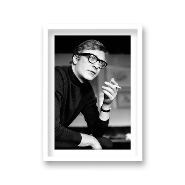 Michael Caine Portrait In Conversation Smoking Cigarette Vintage Icon Print