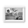 Steve Mcqueen Sat In Lounge Pointing Cocked Revolver Vintage Icon Print