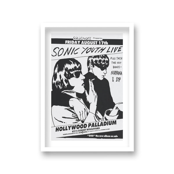 Sonic Youth Nirvana Hollywood Palladium Live Vintage Concert Poster