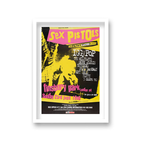 The Sex Pistols Finsbury Park 1996 Vintage Music Poster