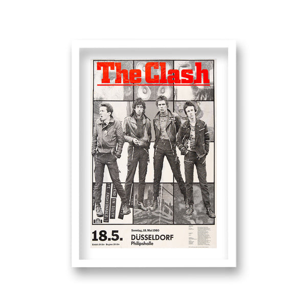 The Clash Live In Dusseldorf Vintage Music Poster