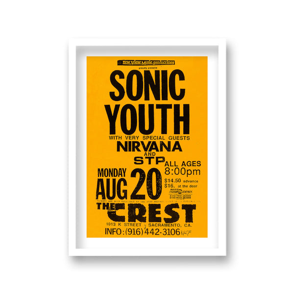 Sonic Youth Nirvana Vintage Concert Poster