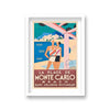 La Plage De Monte Carlo Art Deco Graphic Vintage Travel Print